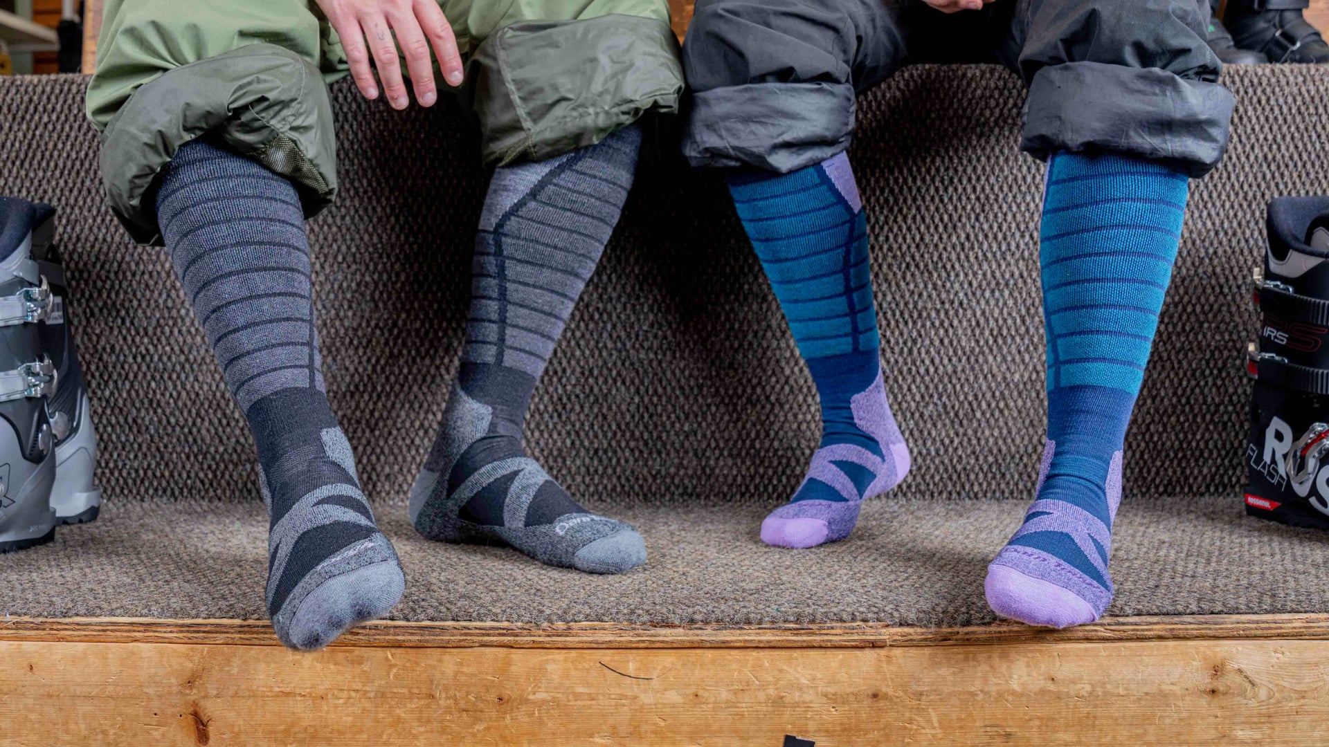 Men and women's fuction X socks on model