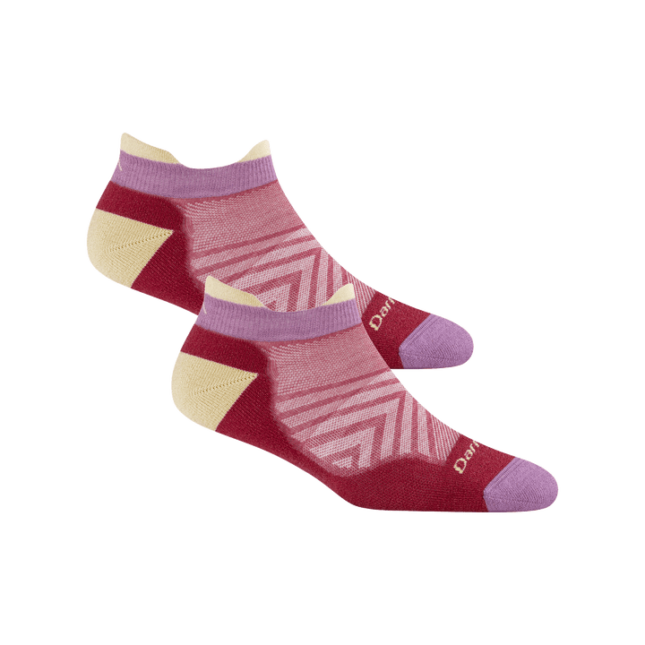 Bundle image of two 1047 No show run socks in Cranberry
