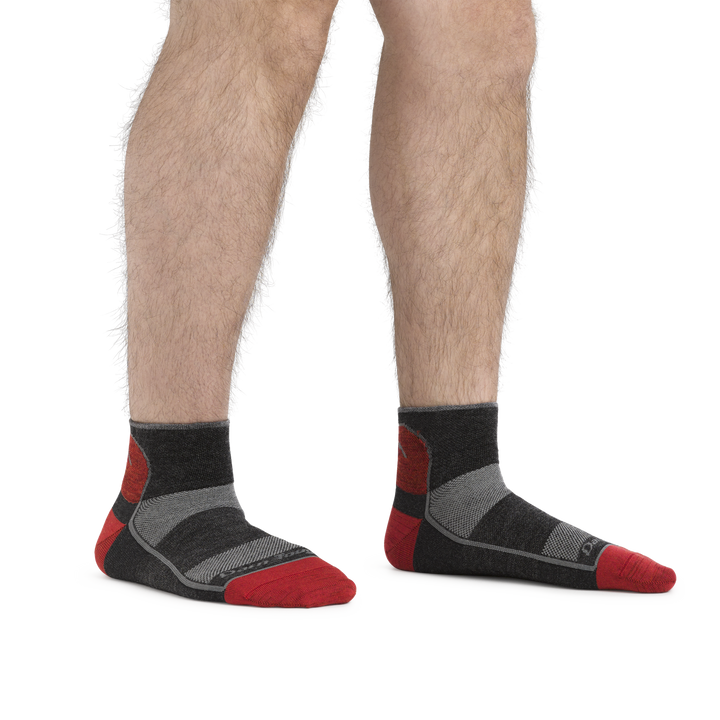 Man wearing 1715 Quarter Lightweight Athletic Sock in Team DTV, showing the quarter sock hits just above the ankle.