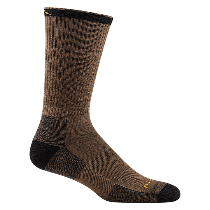 2001 men's john henry boot work sock in color timber brown with black toe/heel accents and shaded brown color blocks