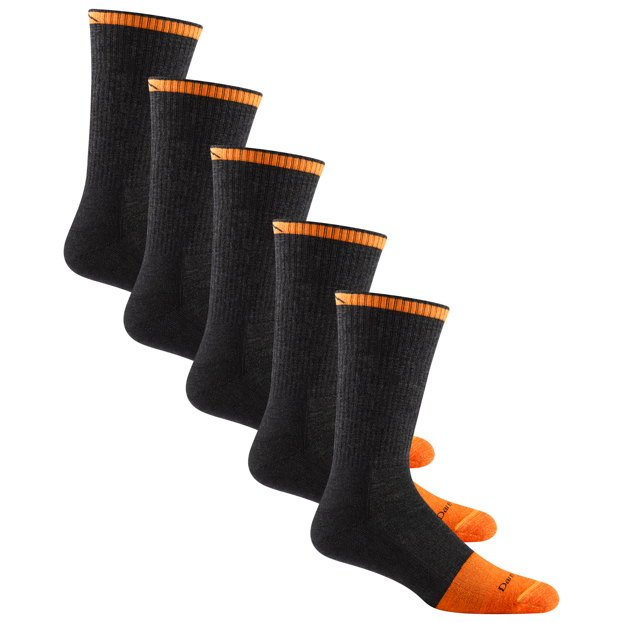 5 pack bundle shot of 2006 Men's Steely Boot Work sock in Graphite
