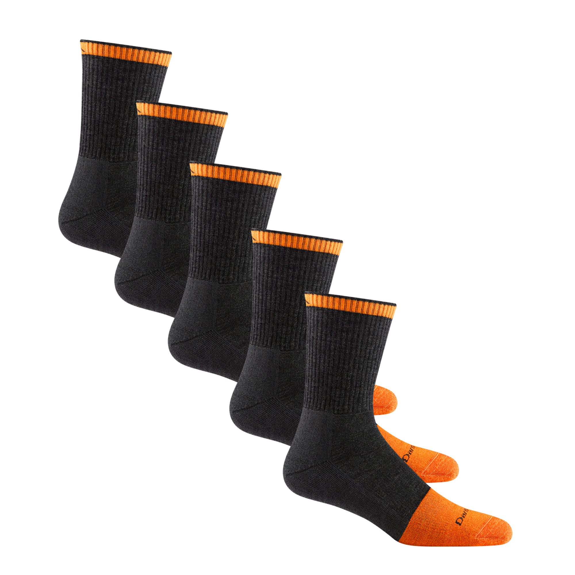 5 pack bundle shot of 2007 Men's Steely Micro Crew Work sock in Graphite