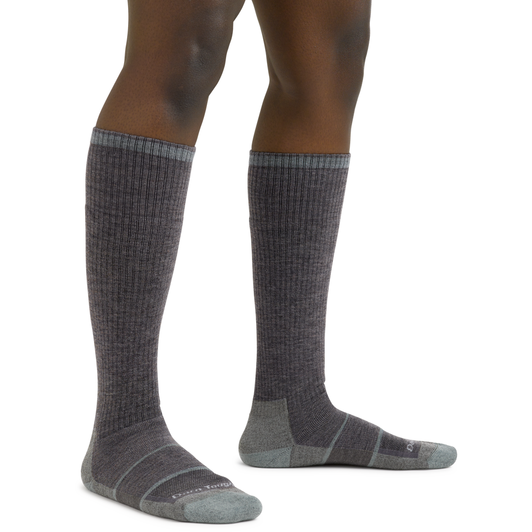 Women's Mary Fields Knee High Work Socks in Shale on foot