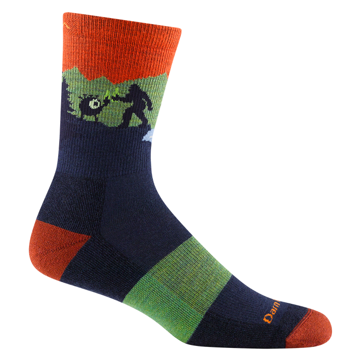 Reverse 5014 Close encounter Micro crew midweight hiker in Eclipse featuring big foot and alien eyeball