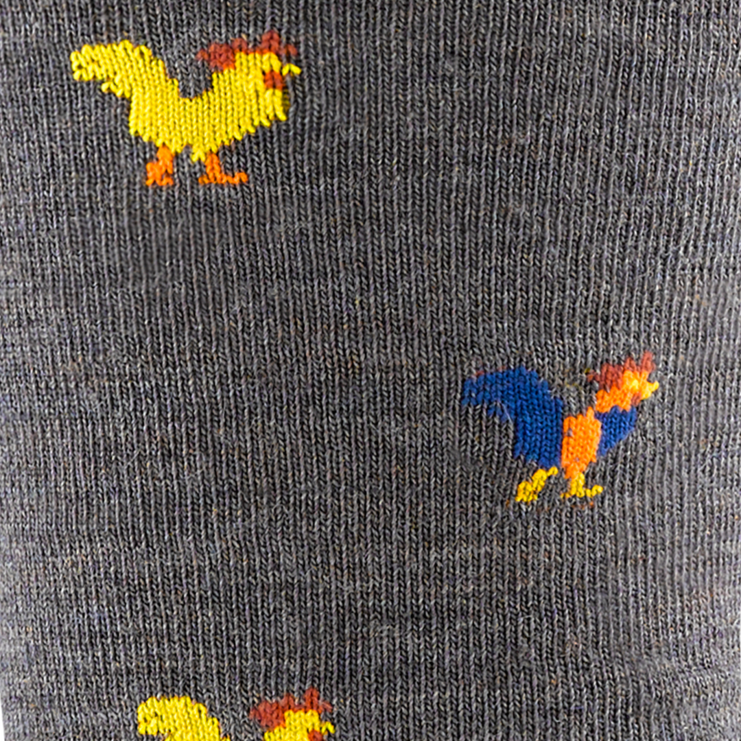 Call out detail image of the of the 6060 taupe front image of chickens and one rooster 