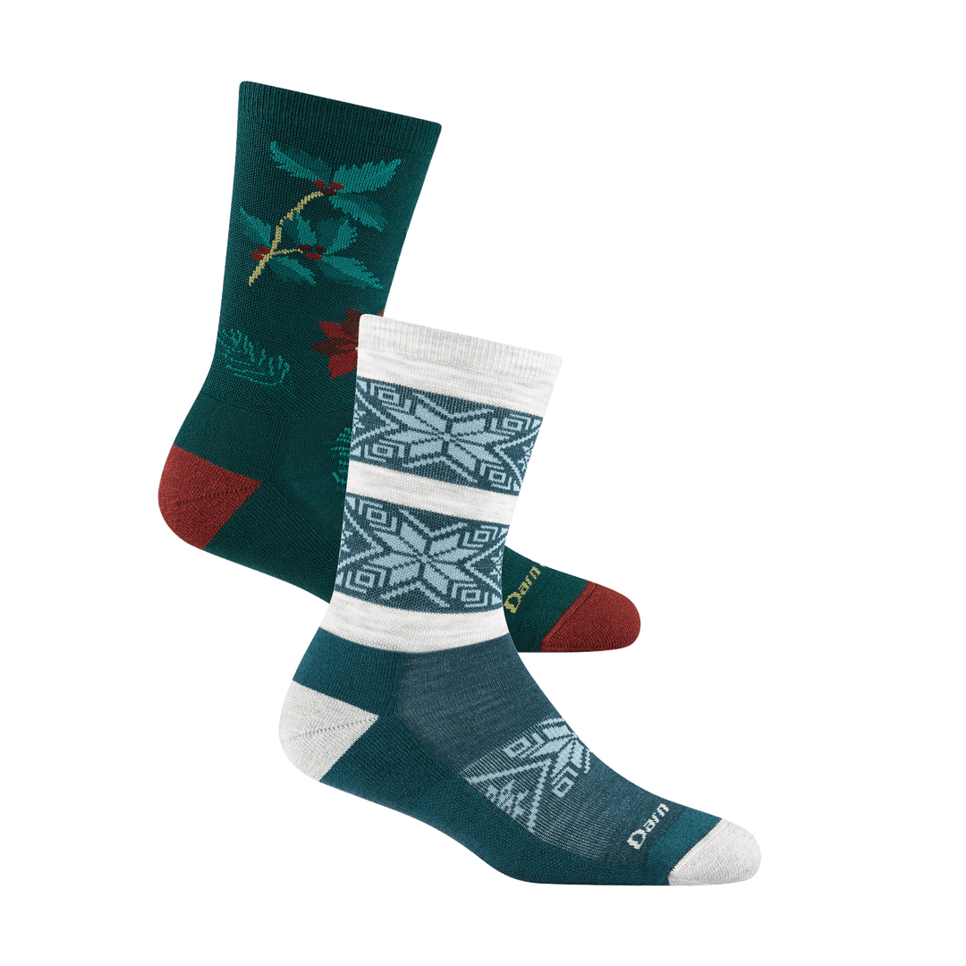 Bundle image of the 6129 elsa in dark teal and the 6130 mistle toe in pine