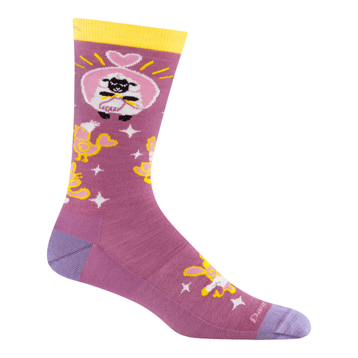 6220 Violet Sheep Knitting on the top of the leg with Chicken in a hat down the leg