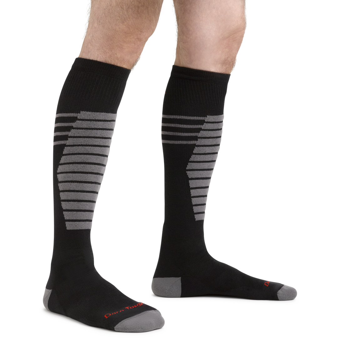 Men's Edge Snowboard and Ski Socks in Black on foot