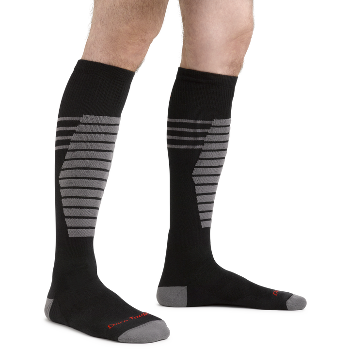 Men's Edge Snowboard and Ski Socks in Black on foot