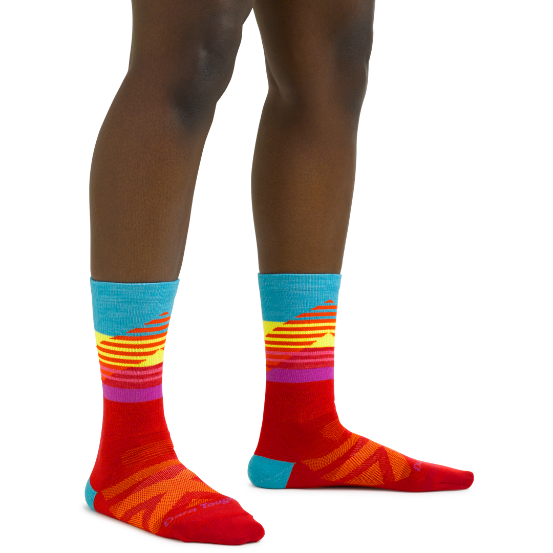 Women's Lillehammer Nordic Ski Socks in Red on foot