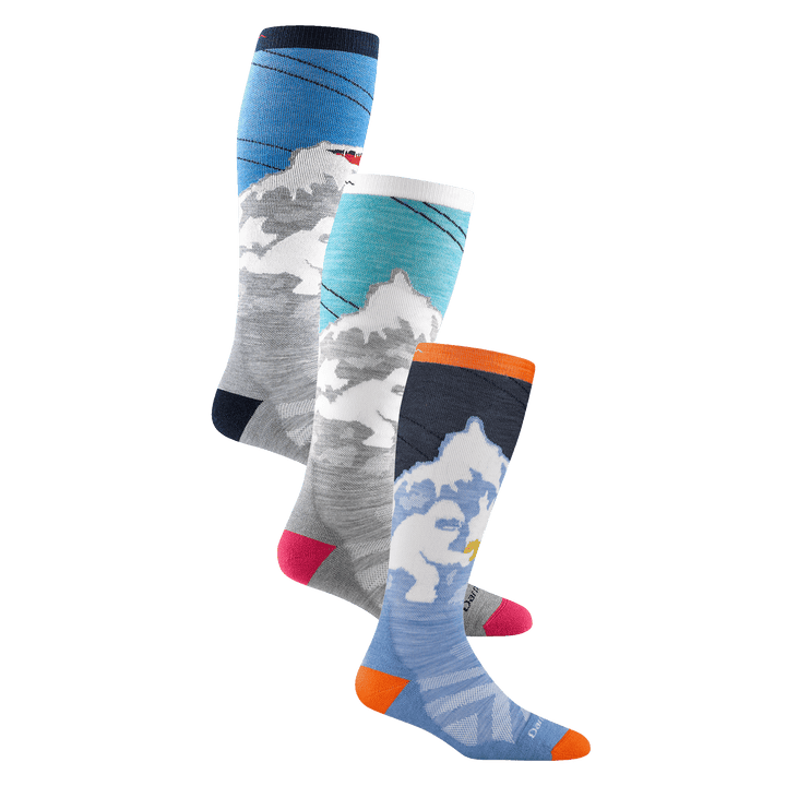 Thee pack bundle image one of the men's heady yeti women of the women's yeti and one of the little yeti