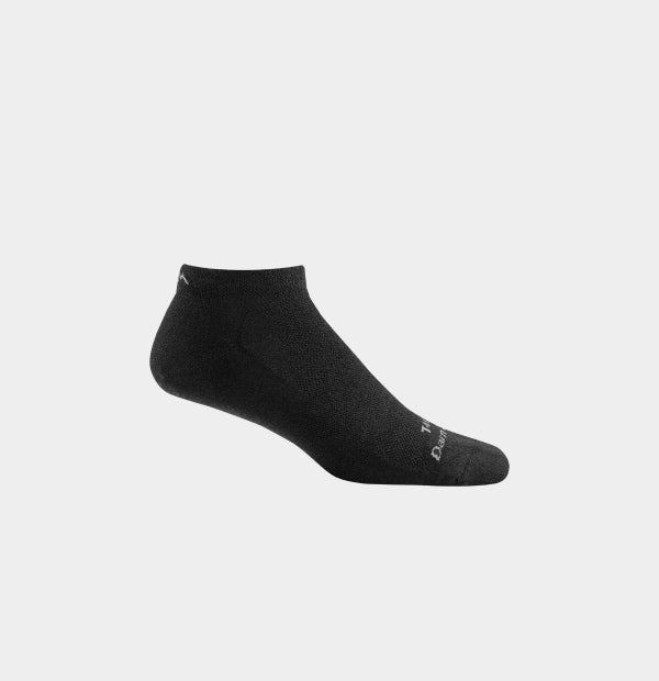 Closeup look at a no show tactical sock, a great PT sock, in black