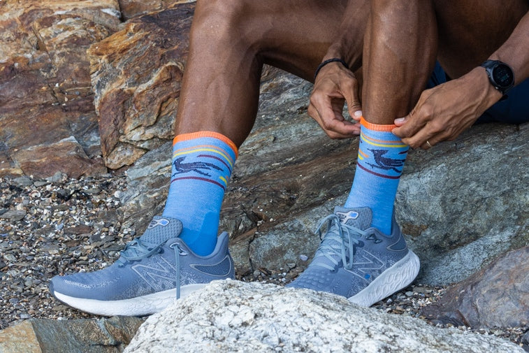Shop Men's Run Socks - feet wearing the Pacer Running Socks
