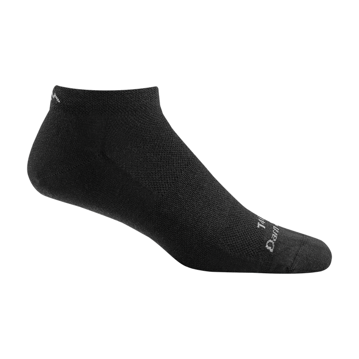T4016 unisex no show midweight tactical sock in color black with white darn tough signature on forefoot