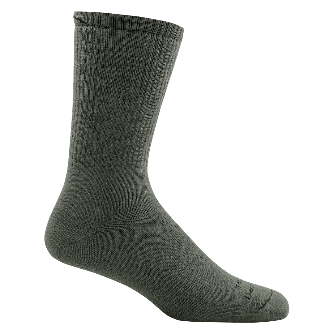 T4033 unisex boot heavyweight tactical sock in color foliage green with black darn tough signature on forefoot
