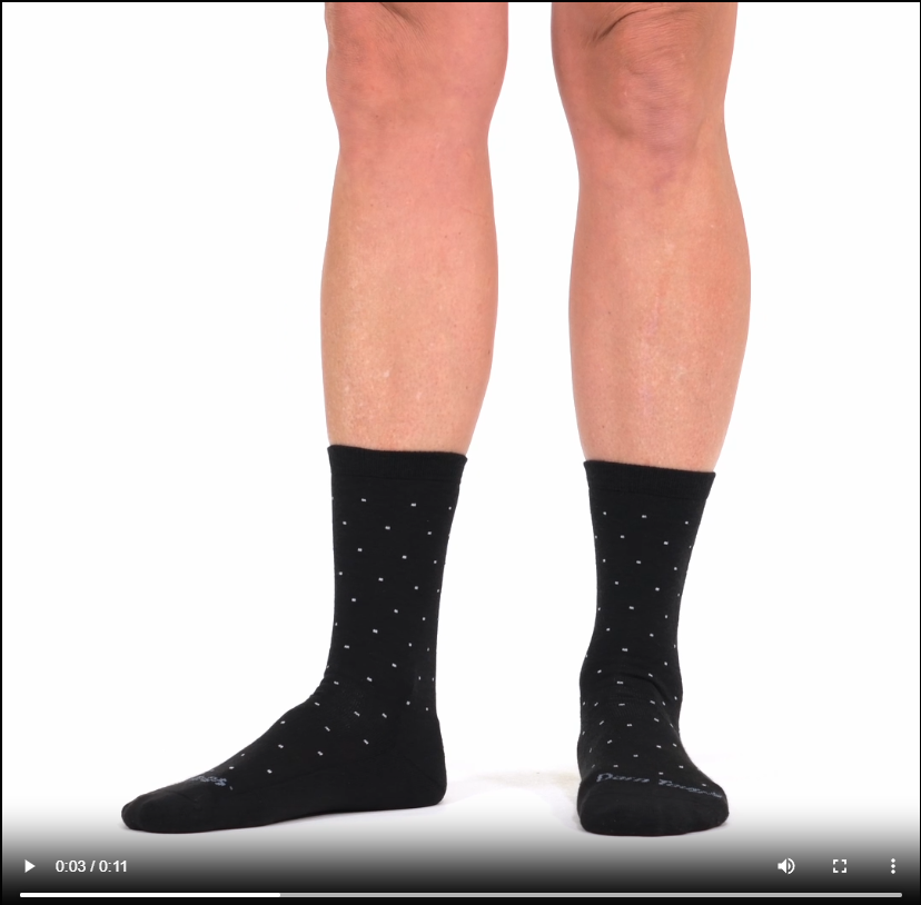 Model walking in 6110 pin drop crew in black