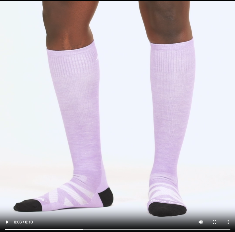 Model walking in the 8002 RFL over the calf in lavender