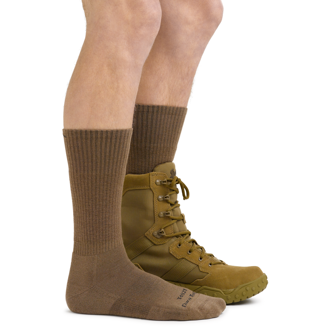 T4021 tactical socks on feet with combat boots
