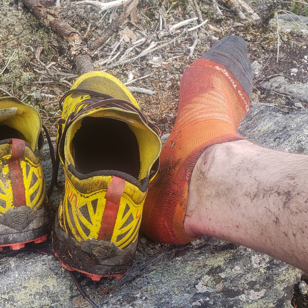 Dirty, sweaty feet keeping it dry and odor-free in Darn Tough socks