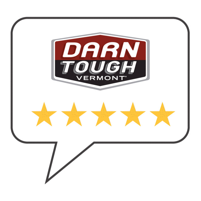Five stars appearing under the Darn Tough Vermont logo