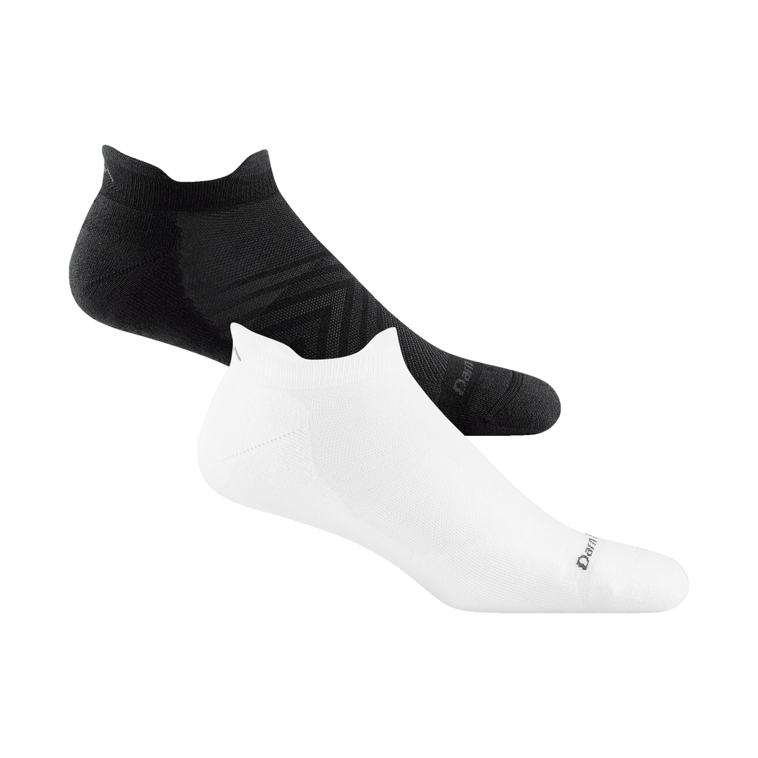 Bundle image of 2 black 1039 running socks in black and white