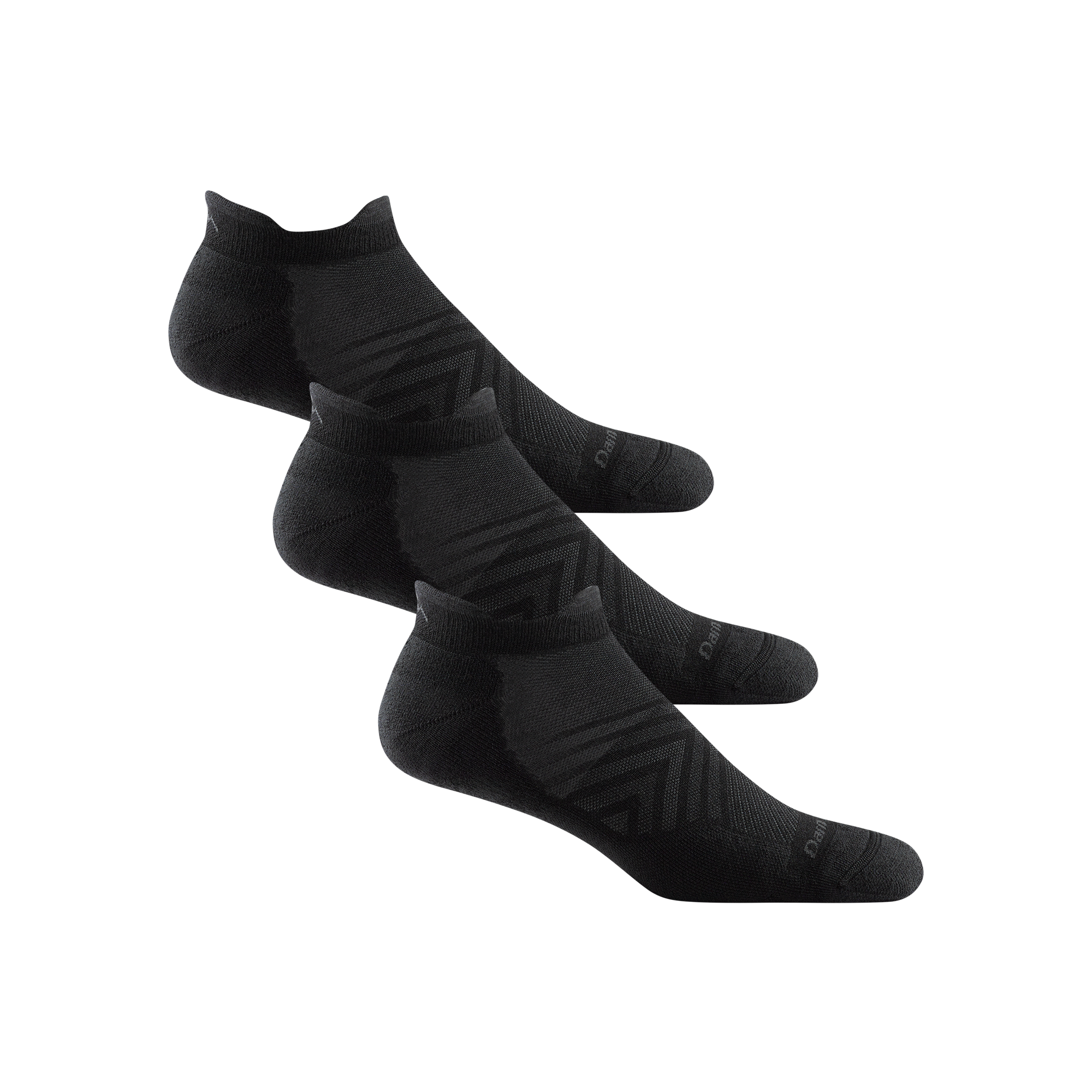 Three 1039 Ultra-lightweight no show running sock in black 