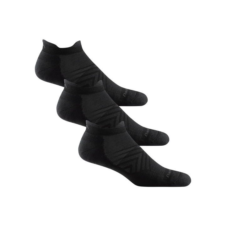 Three 1039 Ultra-lightweight no show running sock in black 