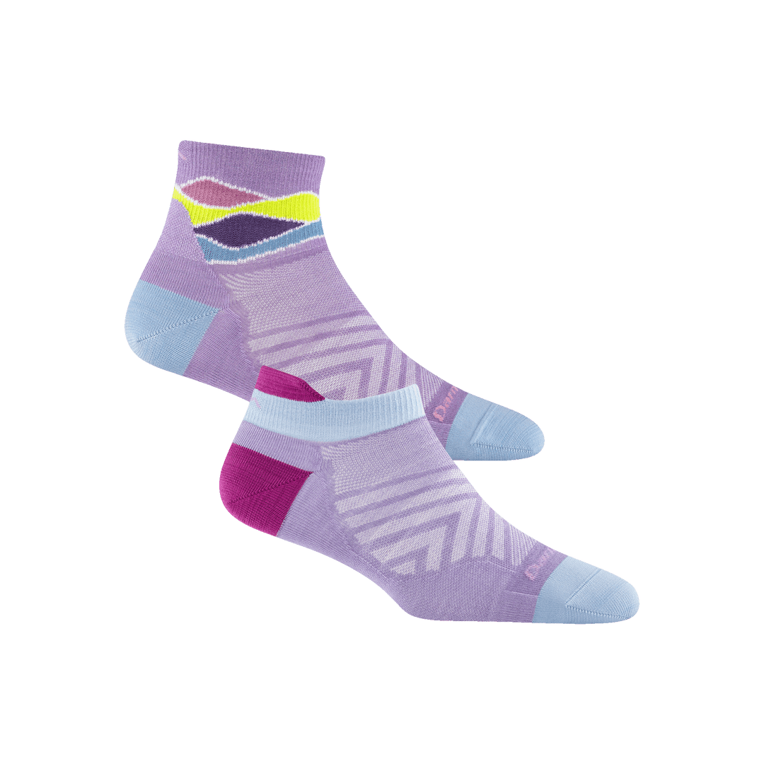 Bundle image of the 1043 No show tab and 1044 Quarter running sock both in Lavender