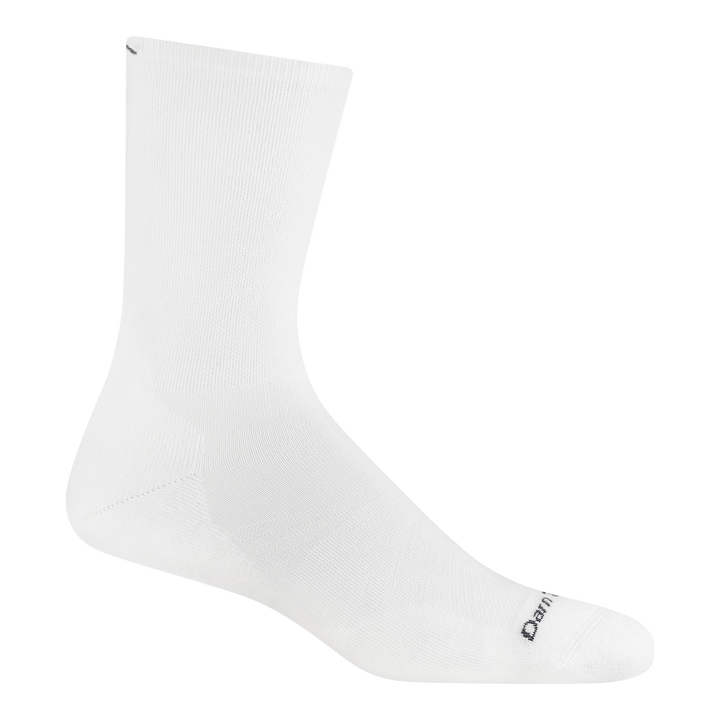 1071 Men's Run Micro Crew Ultra-Lightweight with Cushion in white featuring an all-white body and gray logo on toe and ankle