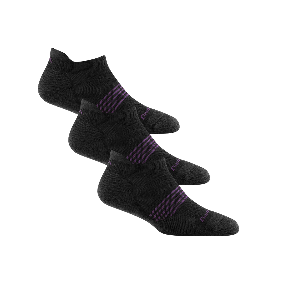 Bundle Image of 3 black 1112 no show element running socks