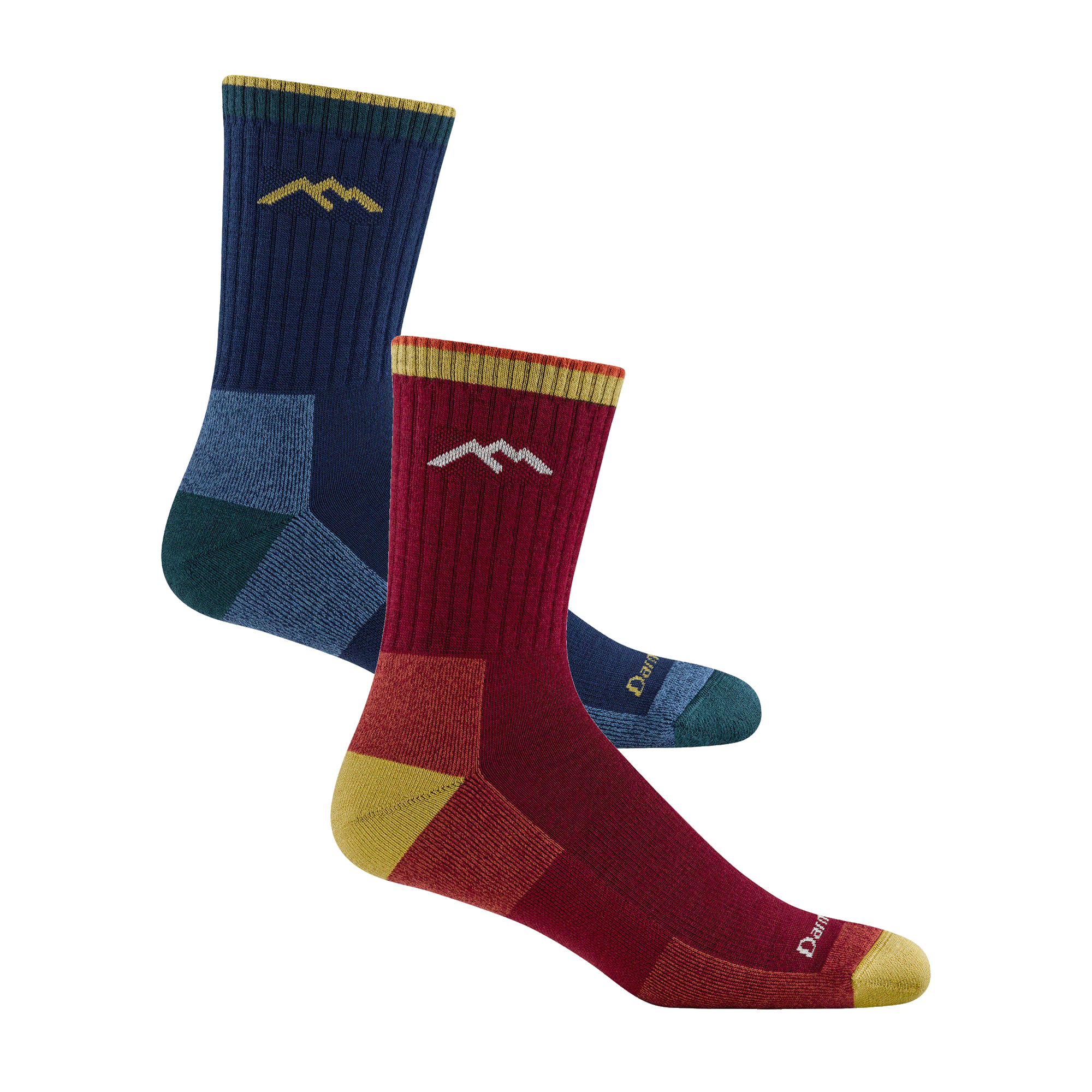 Bundle shot of 1466 sock in Ink and Burgundy colorways
