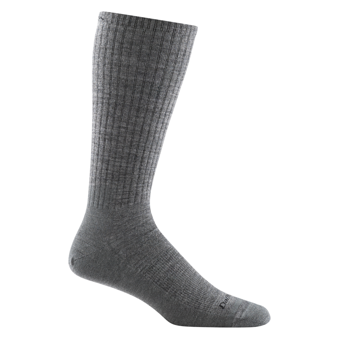 1474 men's the standard mid-calf lifestyle sock in color medium gray with black darn tough signature on forefoot