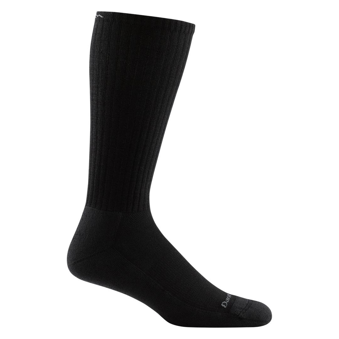 1480 men's the standard mid-calf lifestyle sock in color black with white darn tough signature on forefoot