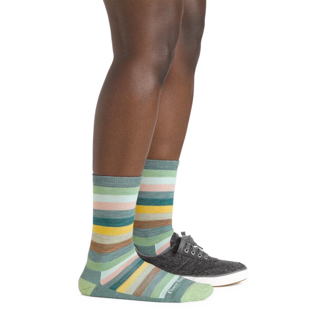 Women's Phat Witch Casual Socks in Seafoam on foot with shoes