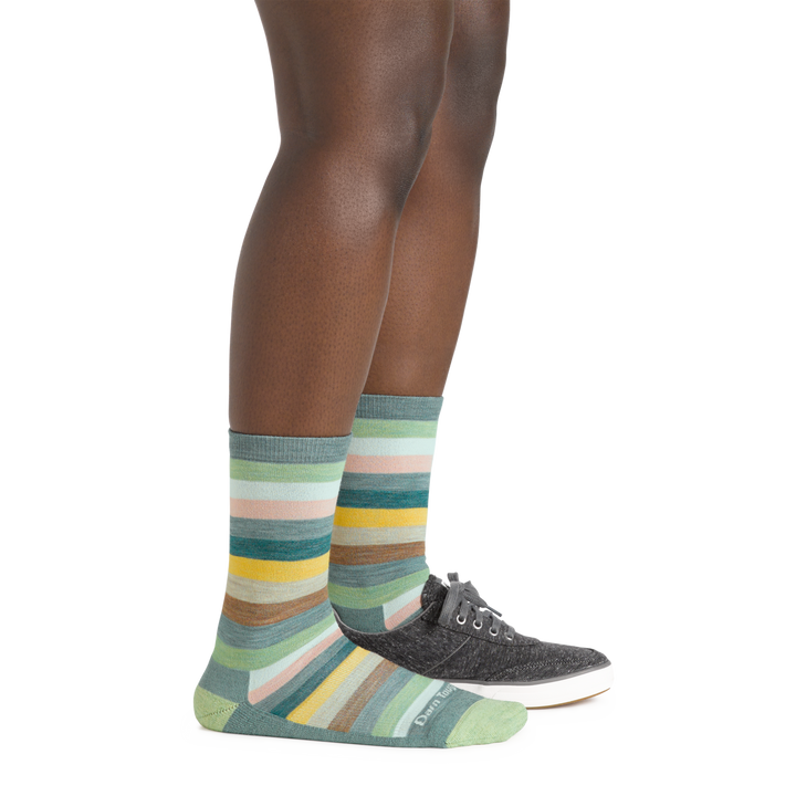 Women's Phat Witch Casual Socks in Seafoam on foot with shoes