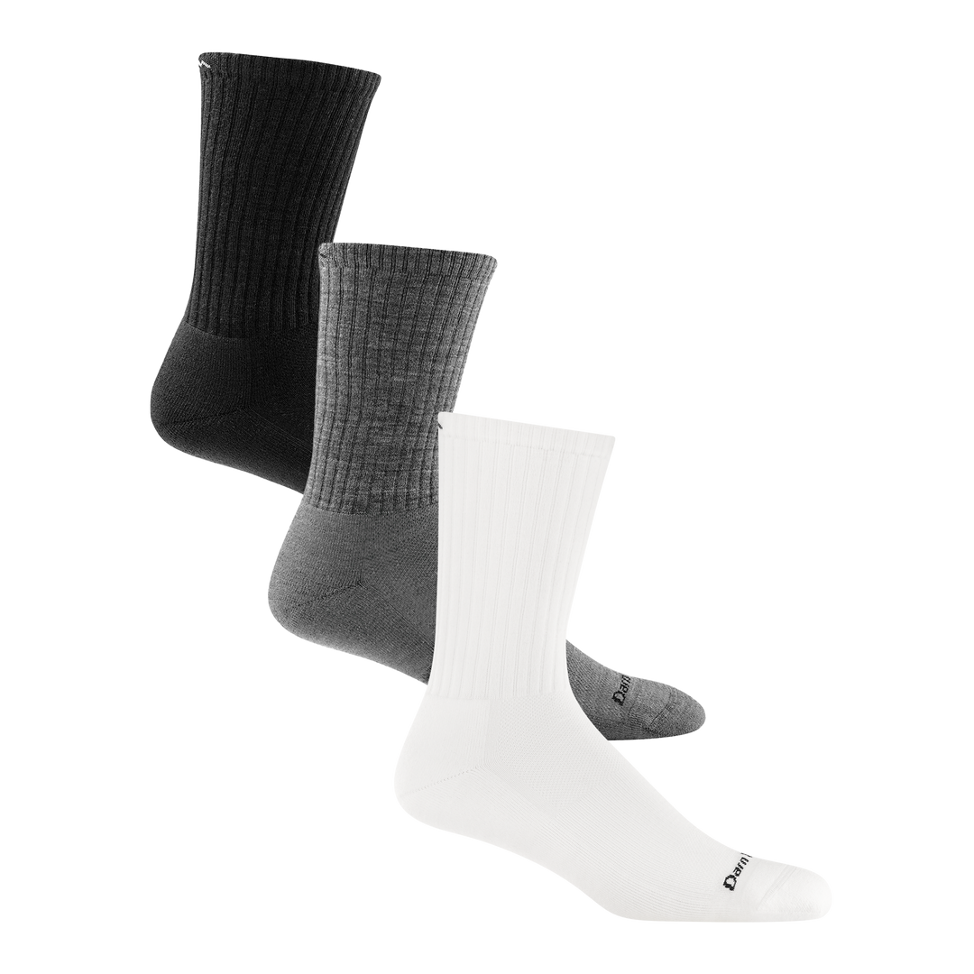 Bundle image of three standard cushion crew in Black Gray and White