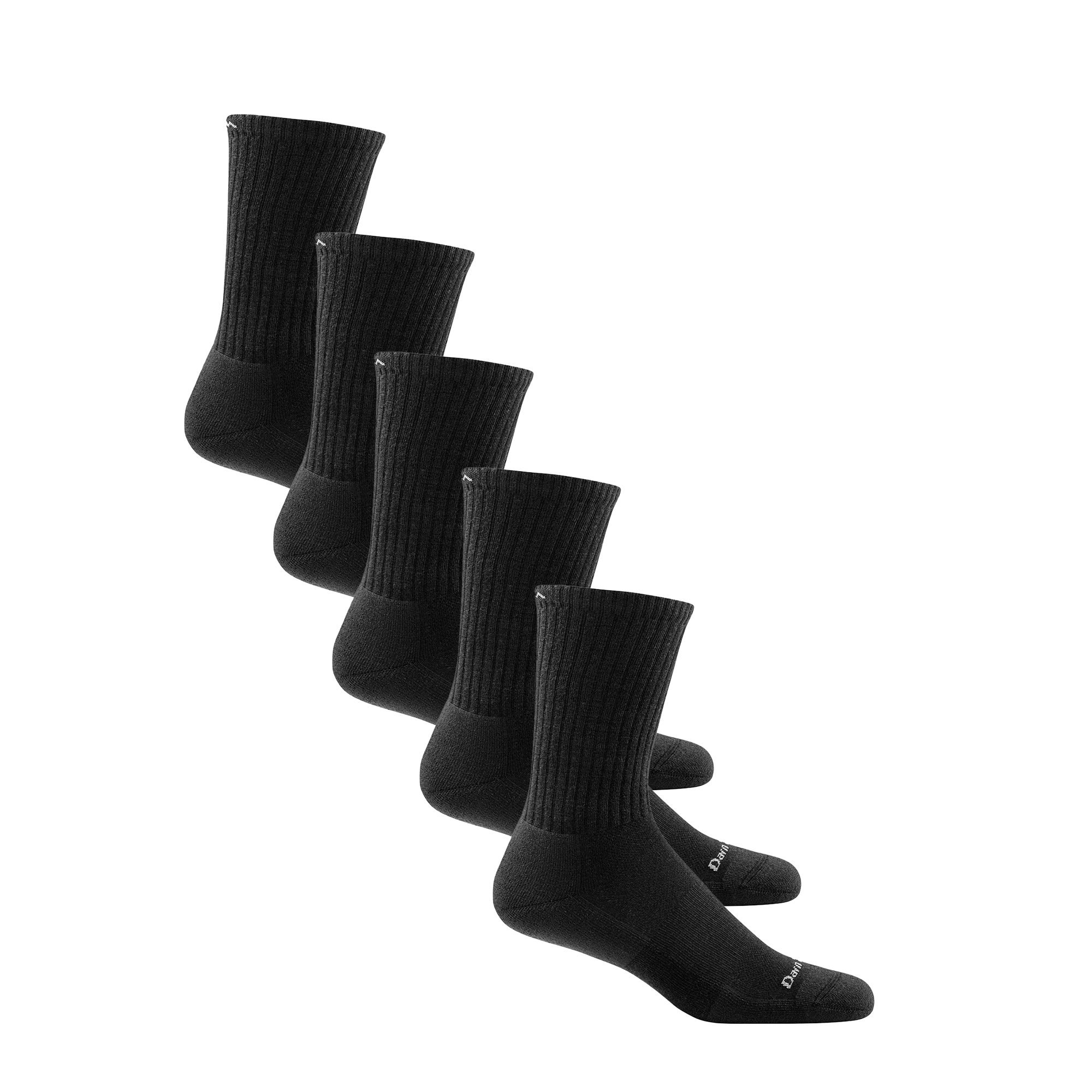 Bundle image of 5 pairs of the standard cushioned crew in black