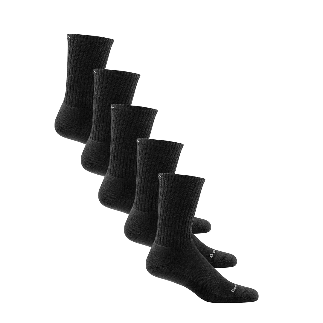 Bundle image of 5 pairs of the standard cushioned crew in black