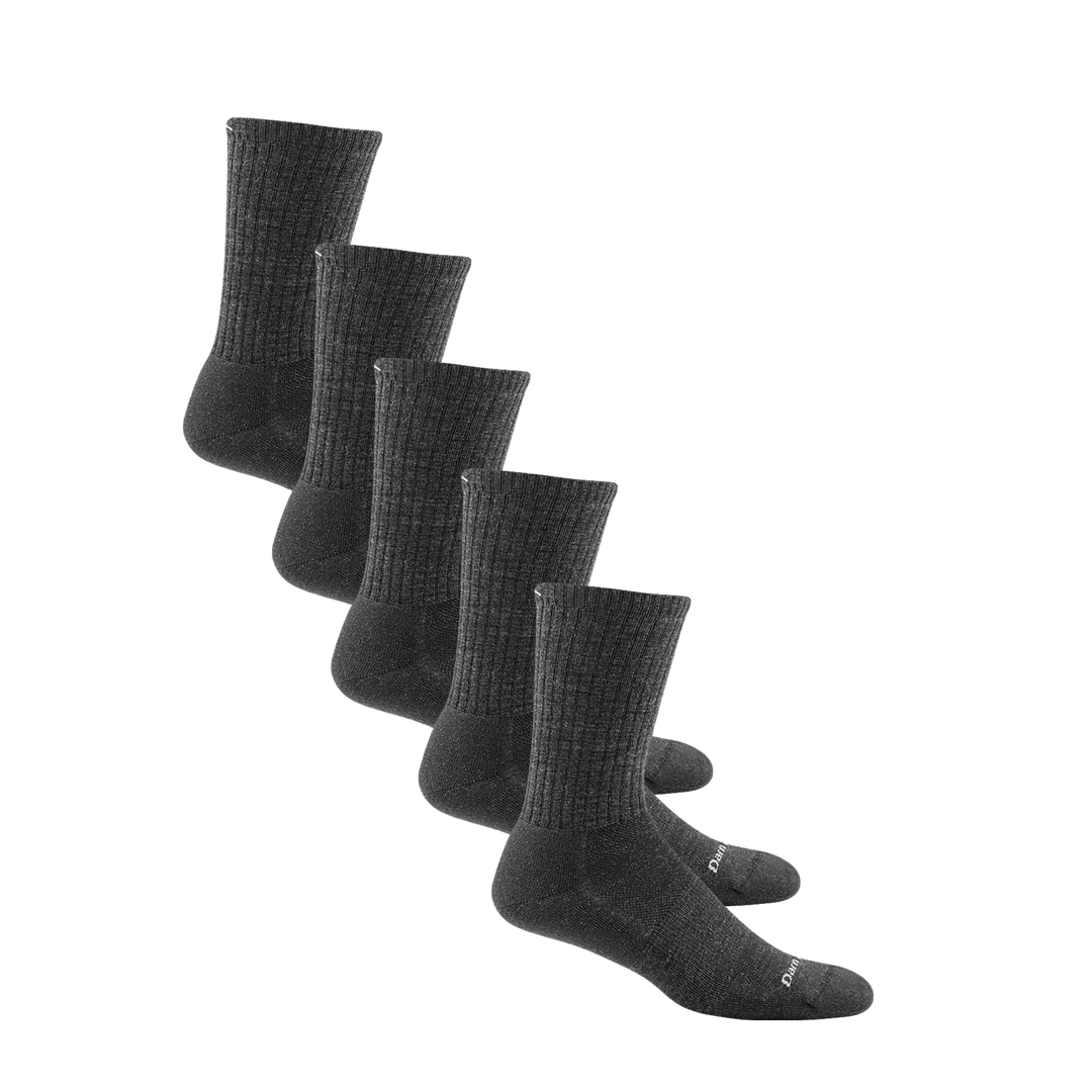 Bundle image of 5 pairs of the standard cushioned crew in Charcoal