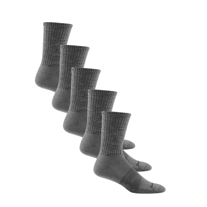 Bundle image of 5 pairs of the standard cushioned crew in Medium gray
