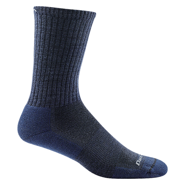 1680 men's the standard crew lifestyle sock in color navy with white darn tough signature on forefoot