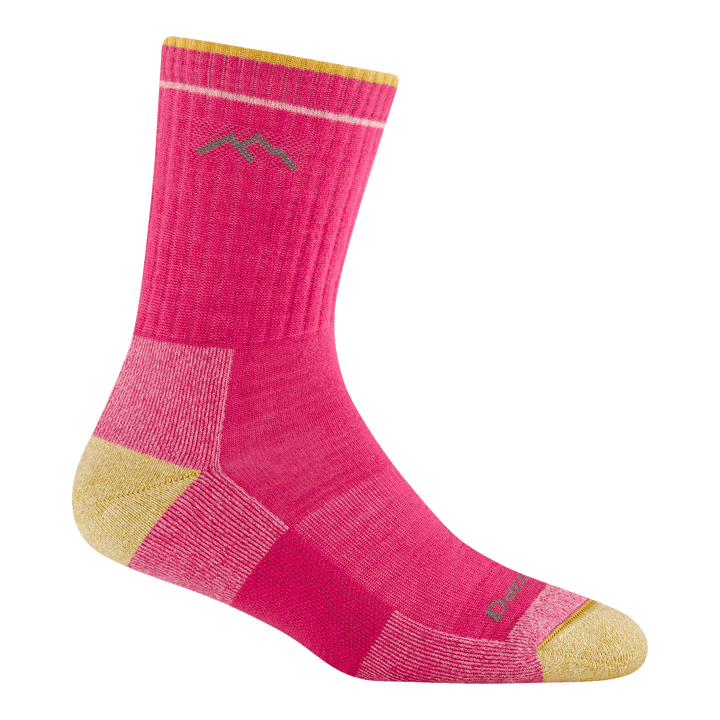 1903 Micro crew hiker in Limited edition Neon Pink featuring yellow heel/toe gray logo and bright pink body