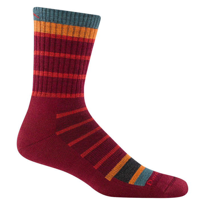 1925 Via Ferrata burgundy has a burgundy base with lighter red and orange stripes