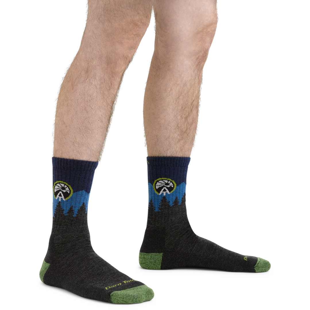 1956 ATC hiking socks in eclipse blue on foot