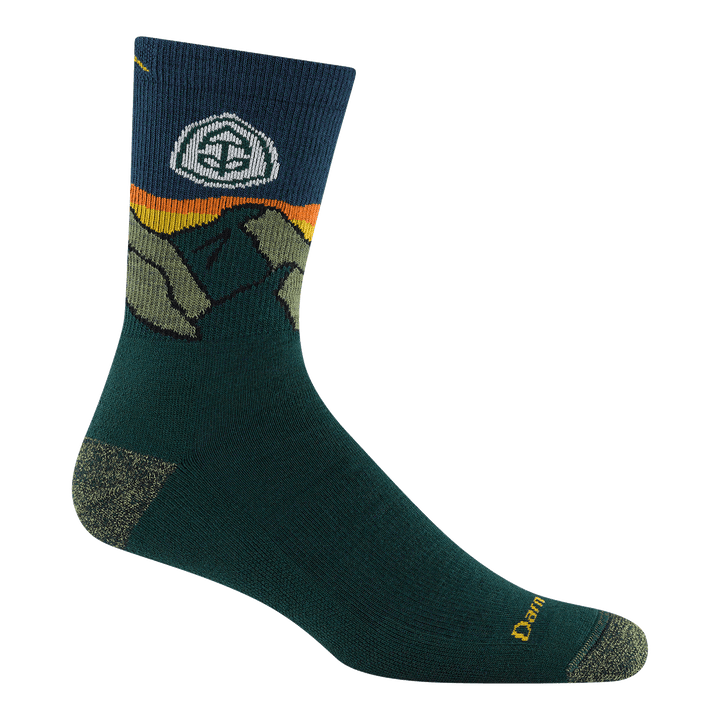 1956 ATC micro crew hiking sock featuring new ATC badge on ankle and gray toe green body 
