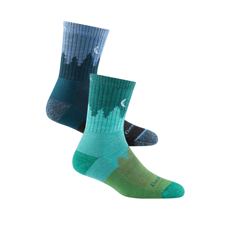Bundle image of the 1971 treeline Micro crew in aqua and blue