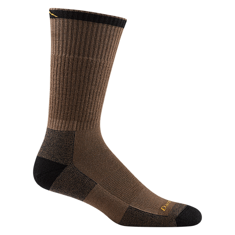 2001 men's john henry boot work sock in color timber brown with black toe/heel accents and shaded brown color blocks