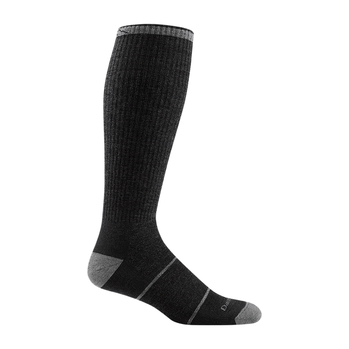 2003 men's paul bunyan over-the-calf work sock in dark gray with light gray toe/heel accents and 2 gray forefoot stripes