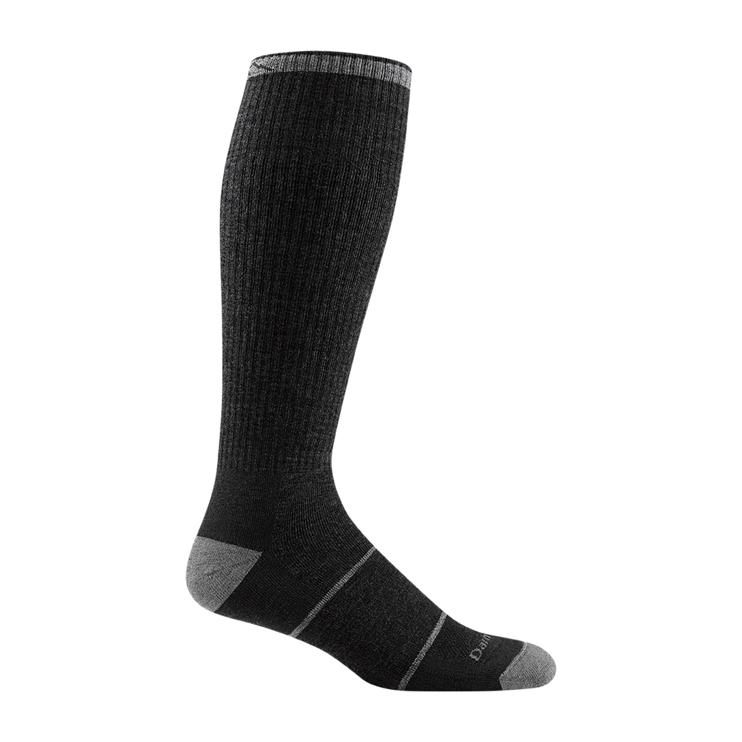 2003 men's paul bunyan over-the-calf work sock in dark gray with light gray toe/heel accents and 2 gray forefoot stripes