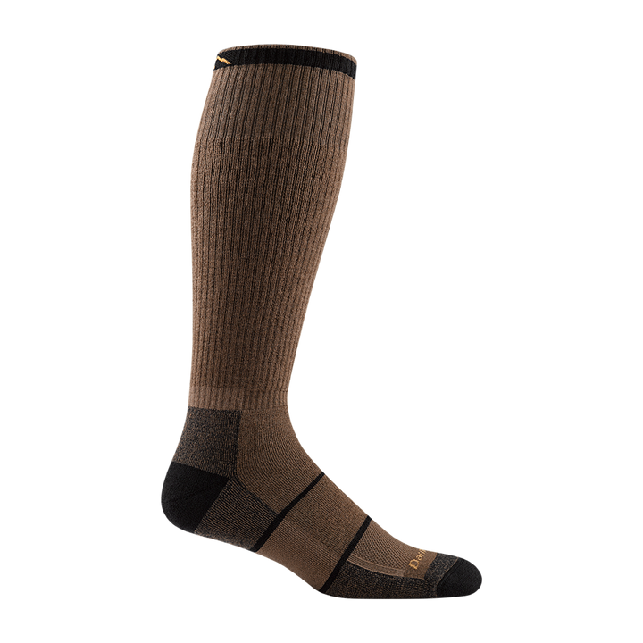 2003 men's paul bunyan over-the-calf work sock in timber brown with black toe/heel accents and 2 black forefoot stripes